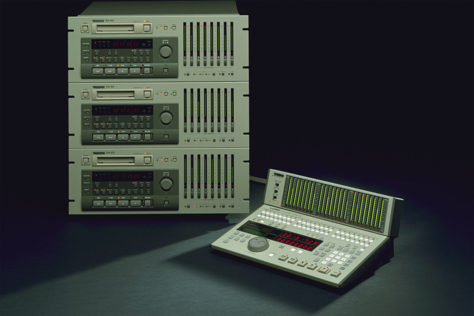 A 24 track DA-88 system with RC-848 controller and meter bridge